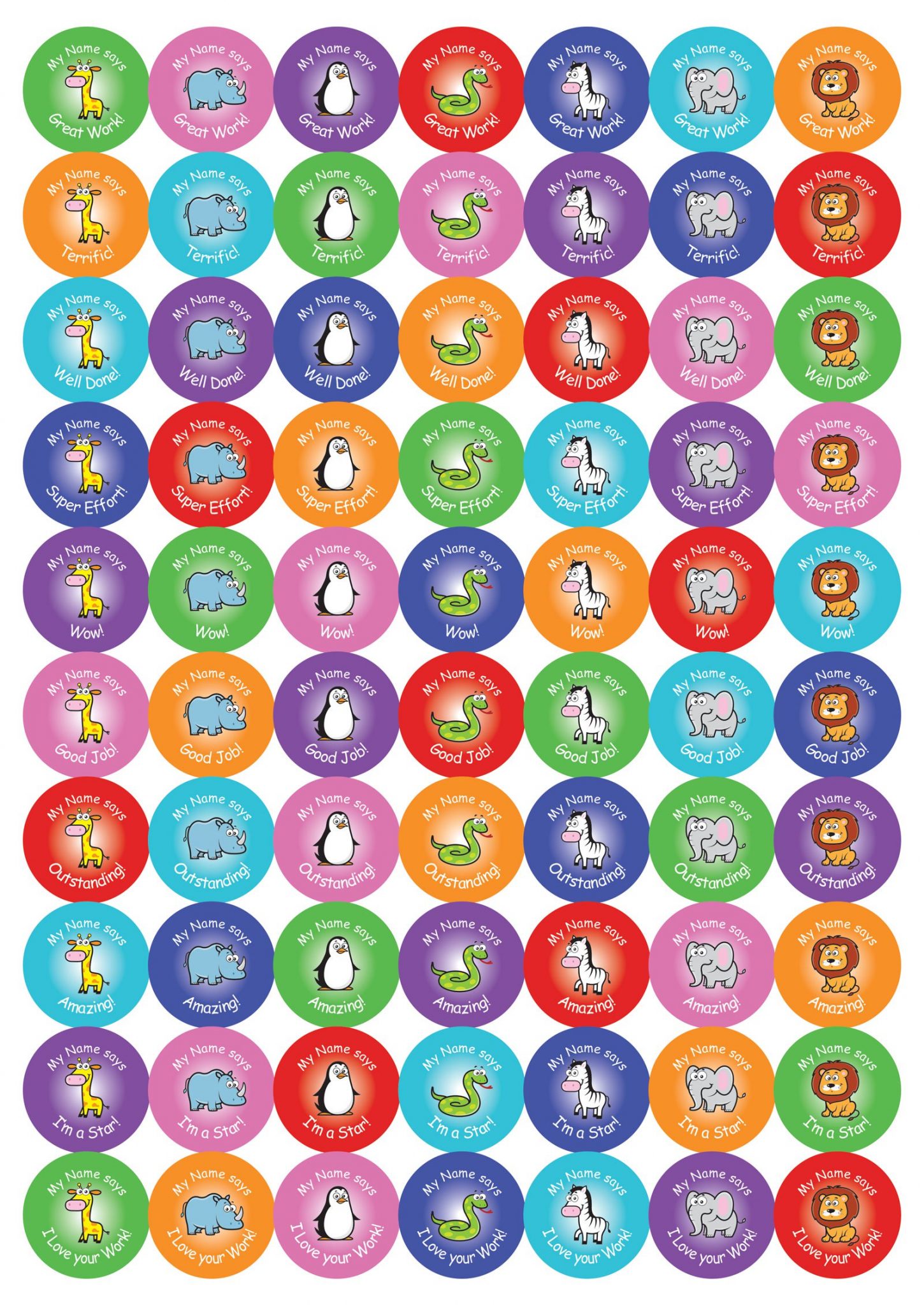 Teacher Stickers Gift Pack Cute Zoo Theme | Teacher Stickers