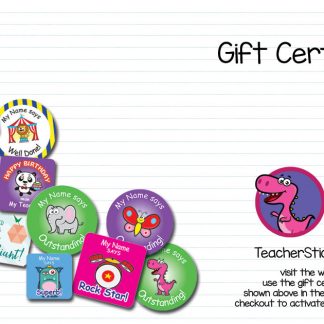 Teacher Stickers gift certificate