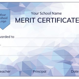 Modern Blue Merit Certificate from Teacher Stickers