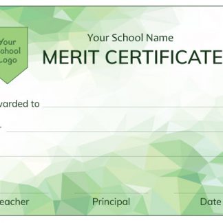 Modern Green Merit Certificate from Teacher Stickers