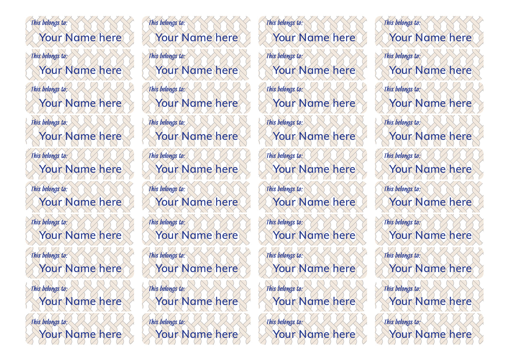 Pattern Name Labels - Rope Knots