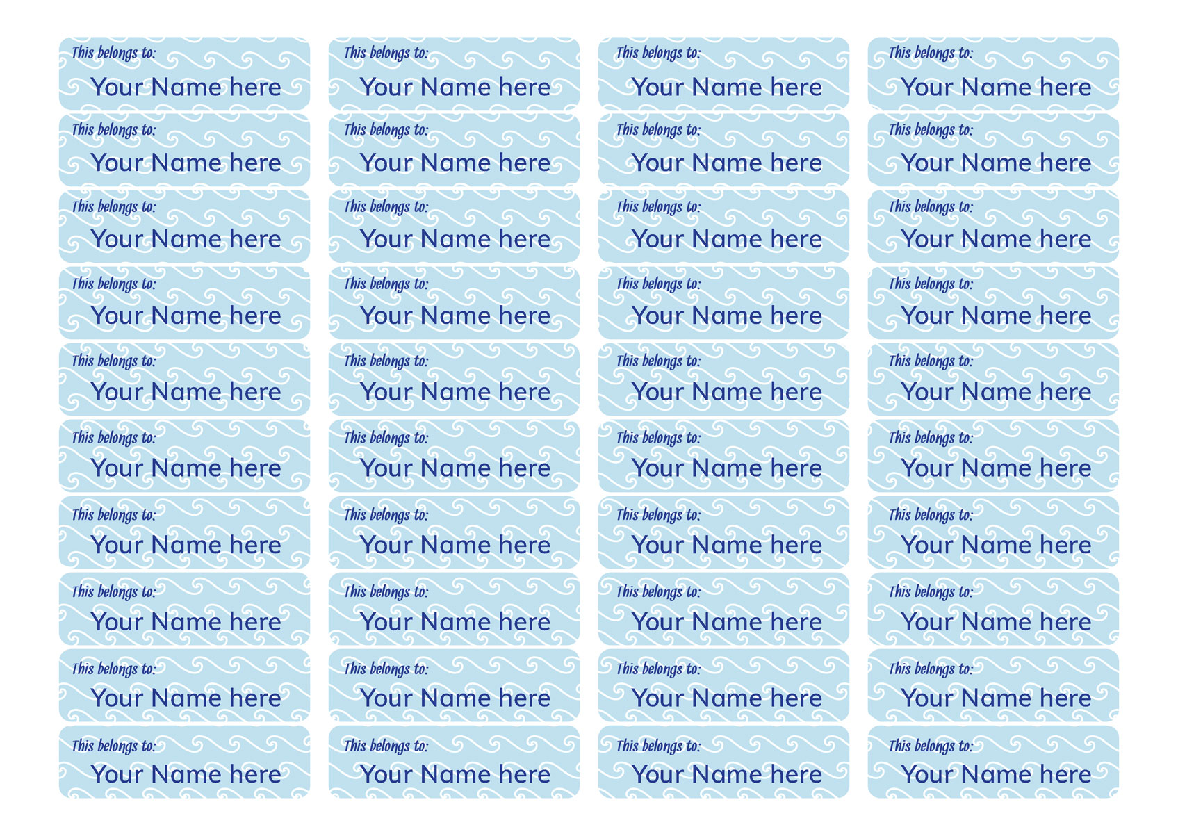 Pattern Name Labels - Waves
