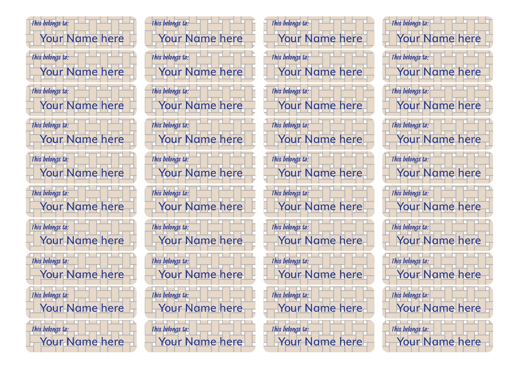 Pattern Name Labels - Weave