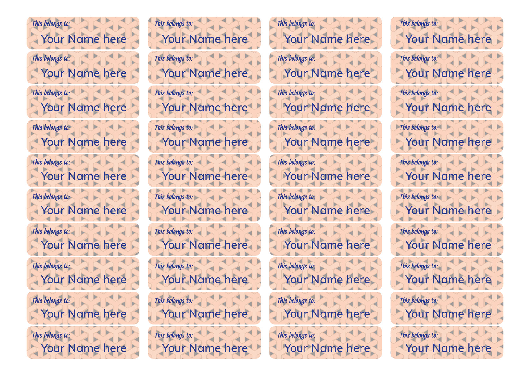 Pattern Name Labels - Wicker