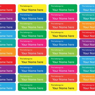 Name labels - Rainbow background