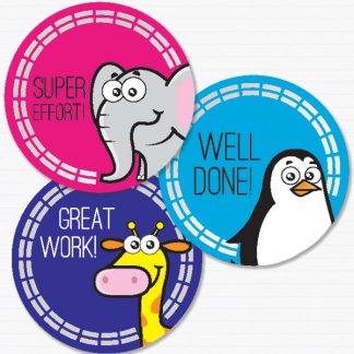 30mm Zoo theme foil stickers preview from Teacher Stickers