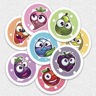 20mm Fruit emoji stickers