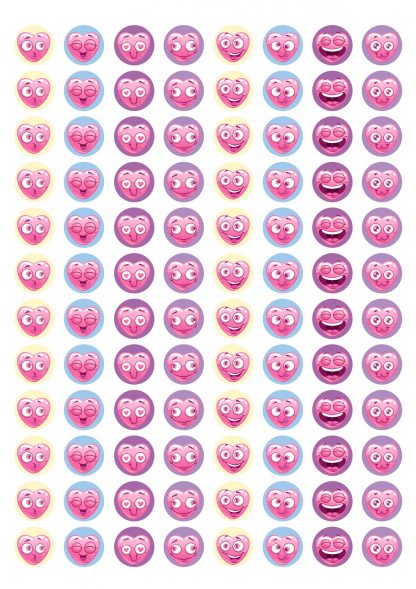 20mm heart emoji stickers