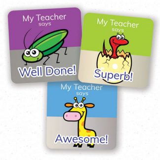 personalised square 25mm foil stickers assorted theme from Teacher Stickers