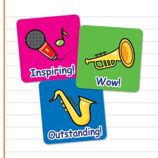 Square Music themed stickers from Teacher Sticker