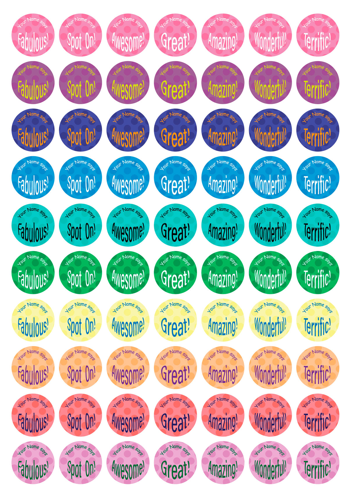 Teacher Stickers Gift Pack Polka dot theme - Image 2