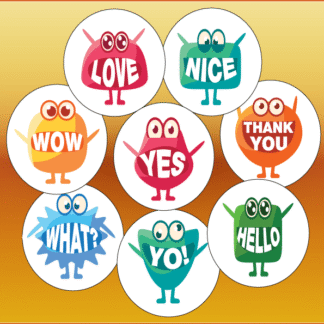 20mm Mini reward stickers cute monster theme