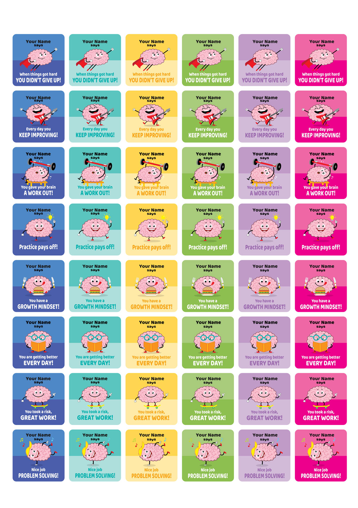 Special Gift Pack Growth Mindset Cute Brains Theme - Image 2