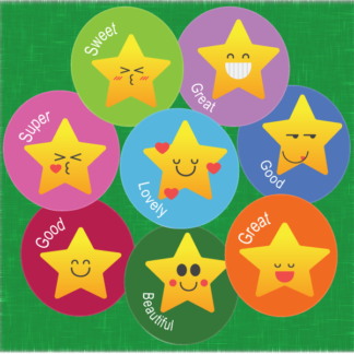20mm Mini reward stickers cute emoji stars