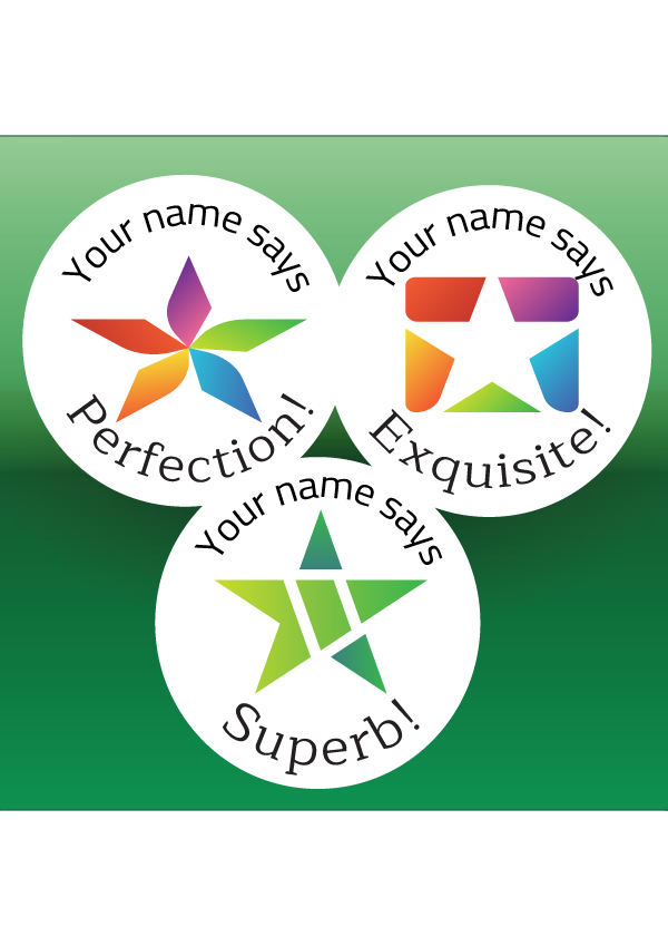 Teacher Merit Stickers - 25mm round cute upsized abstract stars