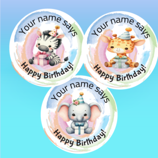 Teacher Merit Stickers - 30mm round cute watercolour birthday